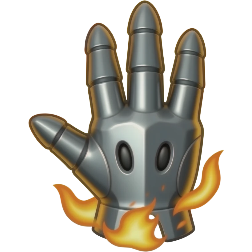 iron gauntlet on fire emoji