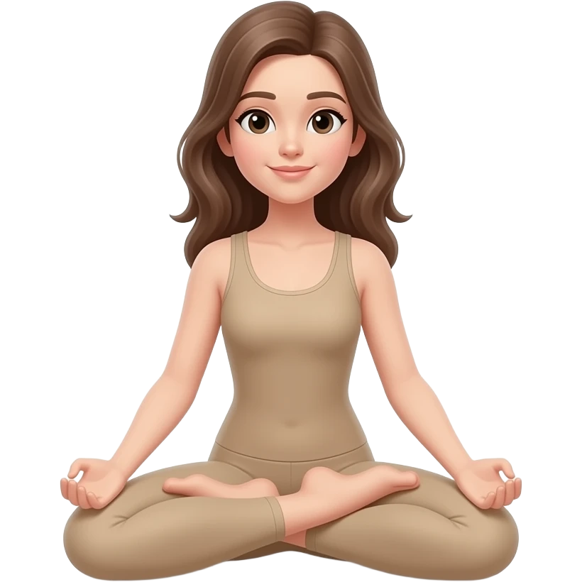 Girl doing yoga beige emoji