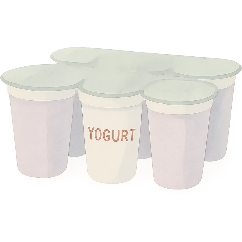 a pack of 6 yogurht emoji