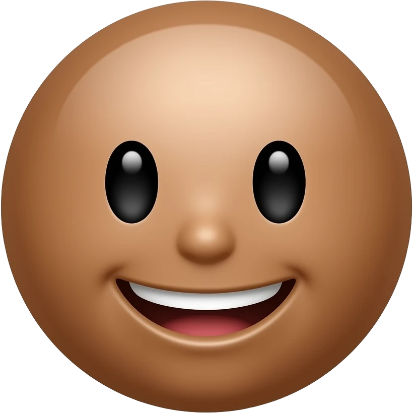 can you make the skin colour of "😊" brown? keep the round chape and the same smile emoji