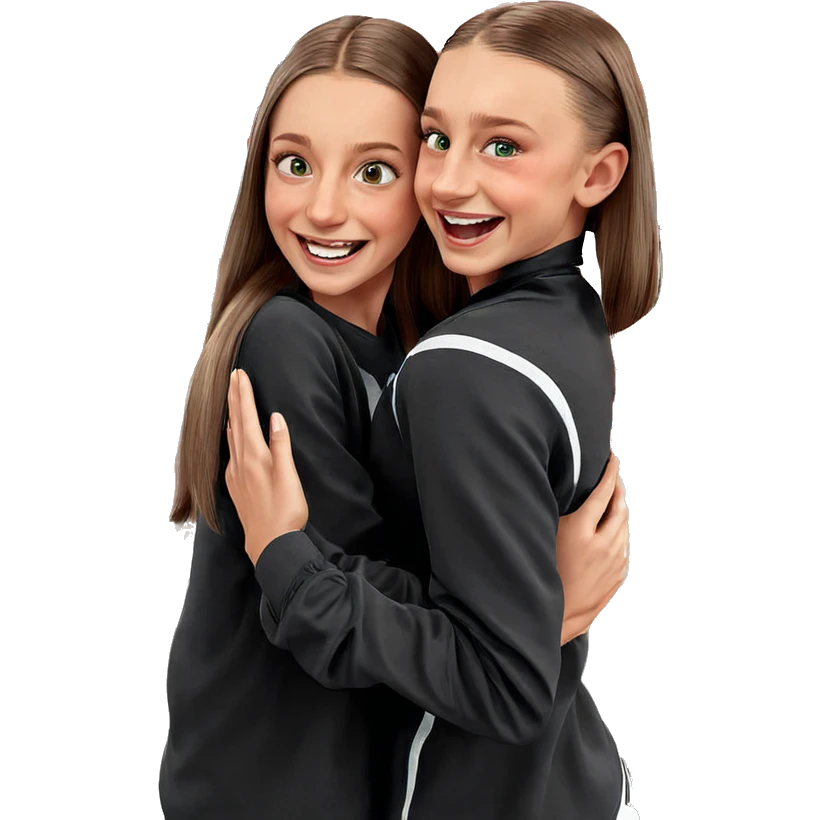 horror smiles of brown-haired twins emoji