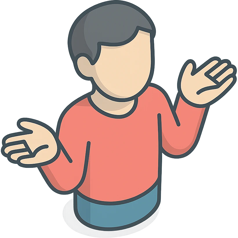 человек разводит руками принимая ситуацию emoji