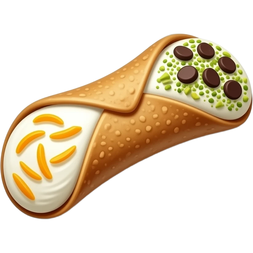 Cannolo siciliano con ricotta scorza d’arancia granella di pistacchio e gocce di cioccolato emoji