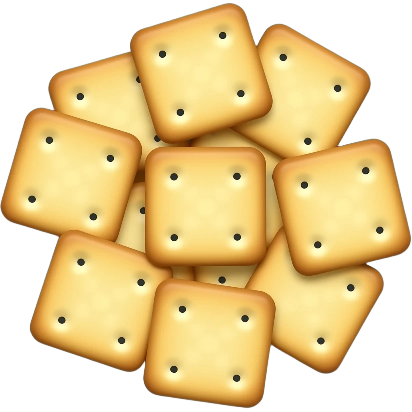 Square Crackers on light blue plate emoji