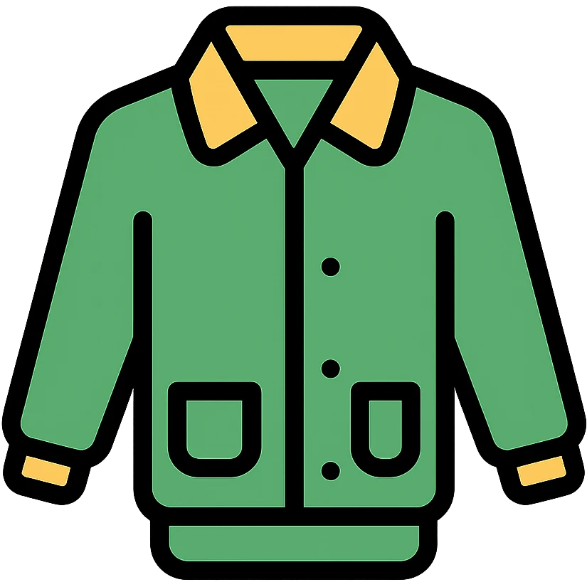 green jacket icon, color outline style emoji