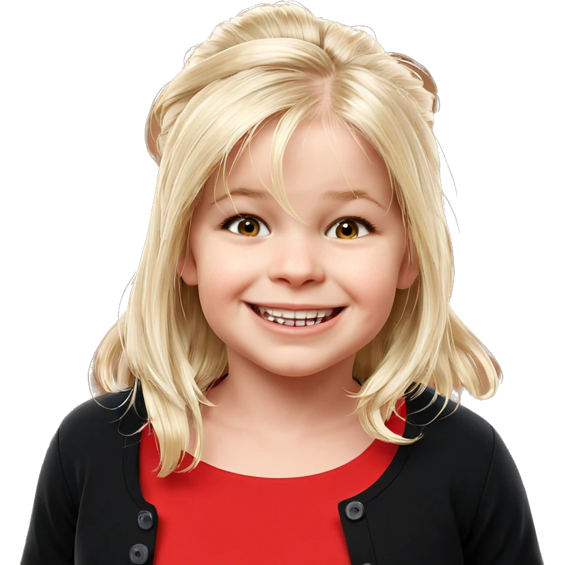 smiling girl in red shirt emoji