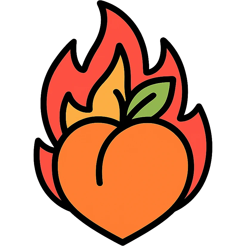 fire peach emoji