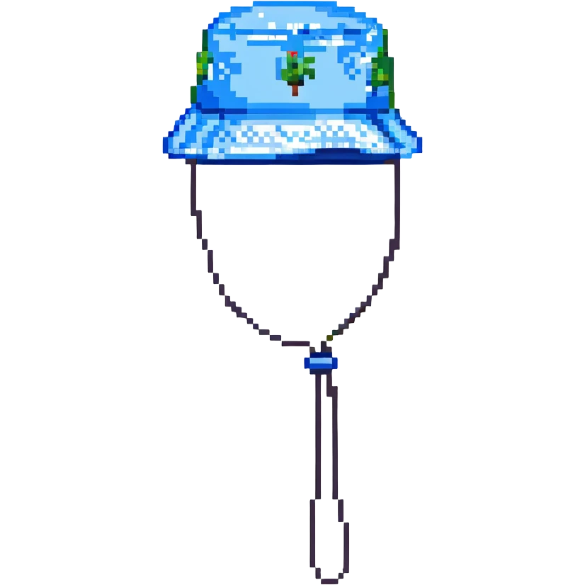 Синяя панамка со шнурком, no background emoji