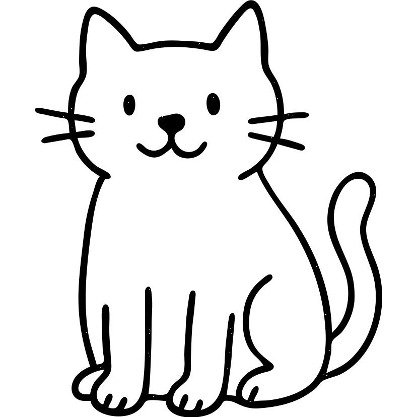 hand-drawn outlined cat icon emoji