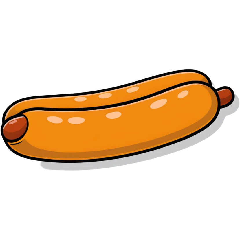 simple cartoon sausage, classic style emoji