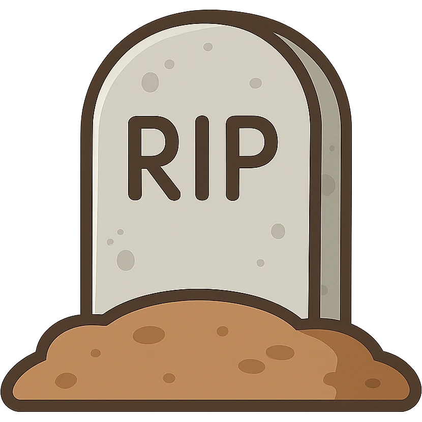 flat toon style grave emoji