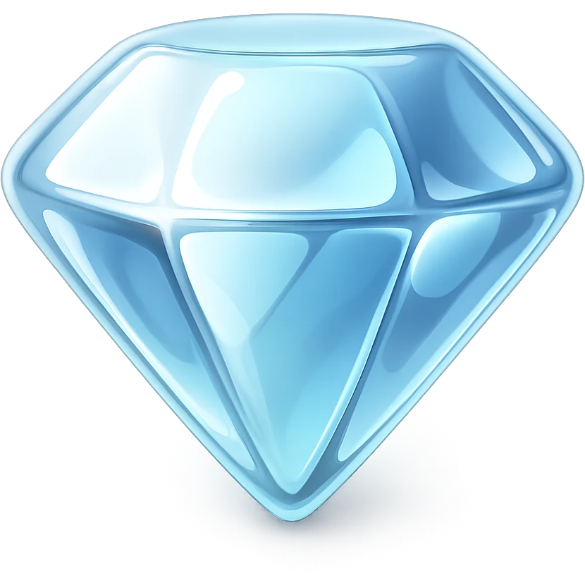 {
  "title": "3D Skeuomorphic Emoji Icon Schema",
  "type": "object",
  "properties": {
    "object": {
      "type": "string",
      "description": "Name of the object to be represented (e.g., 'money bag', 'camera', 'pizza')."
    },
    "style": {
      "type": "string",
      "enum": ["3D skeuomorphic emoji"],
      "description": "Visual style to be used for rendering."
    },
    "materials": {
      "type": "object",
      "properties": {
        "base": {
          "type": "string",
          "description": "Primary material texture, e.g., 'smooth cloth', 'metallic', 'plastic'."
        },
        "details": {
          "type": "array",
          "items": { "type": "string" },
          "description": "Secondary materials or embellishments (e.g., rope, buttons, stitching)."
        }
      }
    },
    "colors": {
      "type": "object",
      "properties": {
        "baseColor": {
          "type": "string",
          "description": "Main color of the object (e.g., '#F5DEB3' for a beige sack)."
        },
        "accentColors": {
          "type": "array",
          "items": { "type": "string" },
          "description": "Accent or highlight colors (e.g., yellow for dollar sign)."
        }
      }
    },
    "lighting": {
      "type": "object",
      "properties": {
        "type": {
          "type": "string",
          "enum": ["soft", "ambient", "studio"],
          "description": "Lighting type used to shade and define volume."
        },
        "shadows": {
          "type": "boolean",
          "description": "Indicates if soft drop shadows are used."
        }
      }
    },
    "geometry": {
      "type": "object",
      "properties": {
        "dimensionality": {
          "type": "string",
          "enum": ["3D"],
          "description": "Indicates that object is rendered in 3D."
        },
        "roundedEdges": {
          "type": "boolean",
          "description": "Indicates if object has smooth, rounded edges."
        }
      }
    },
    "expression": {
      "type": "string",
      "enum": ["playful", "realistic", "friendly"],
      "description": "Overall emotional tone of the icon."
    },
    "background": {
      "type": "string",
      "enum": ["transparent", "white", "gradient"],
      "description": "Background type for the rendered emoji."
    }
  },
  "required": ["object", "style", "materials", "colors", "lighting", "geometry", "expression", "background"]
}

diamond emoji