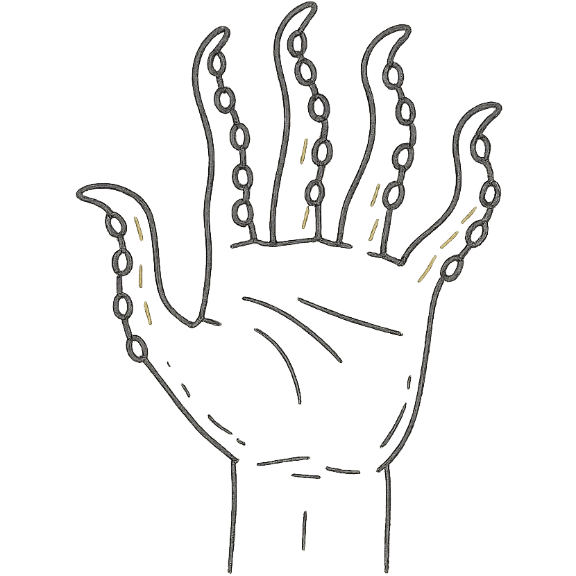 hand with tentacles instead of fingers emoji