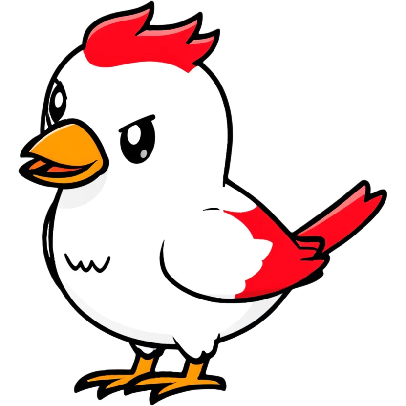 red angry bird emoji