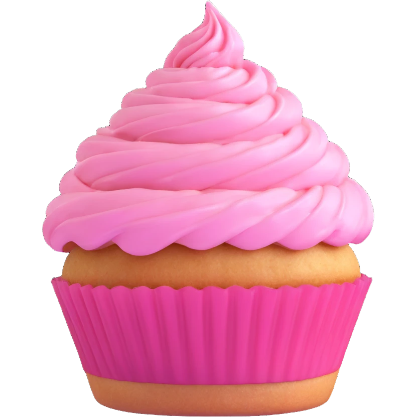 cupcake with pink icing emoji