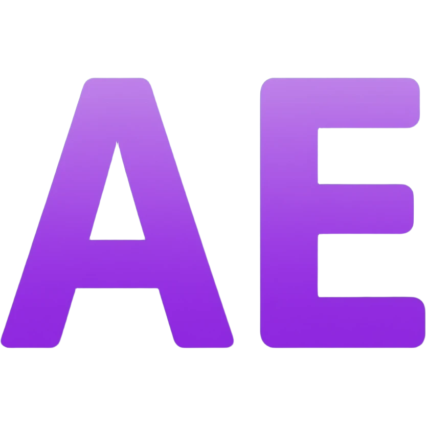 Purple Ae texts with dark purple blue background emoji