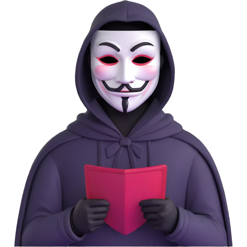 anonymous hacker with mask emoji