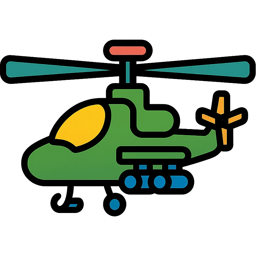 colored Apache helicopter icon emoji