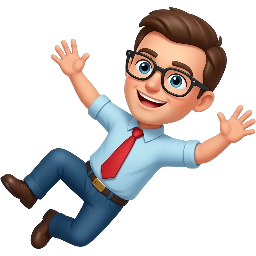 man with glasses falls in a hole emoji