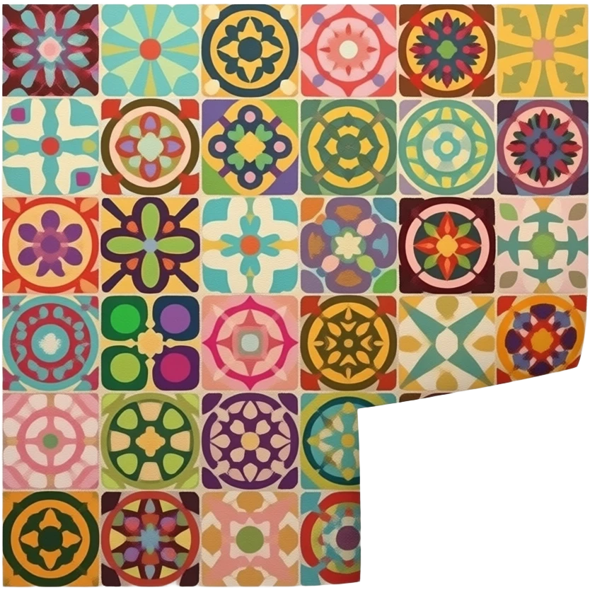 peace of paper with a colorful abstract collage on it emoji