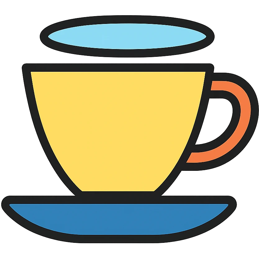 empty coffee cup icon with color outline emoji
