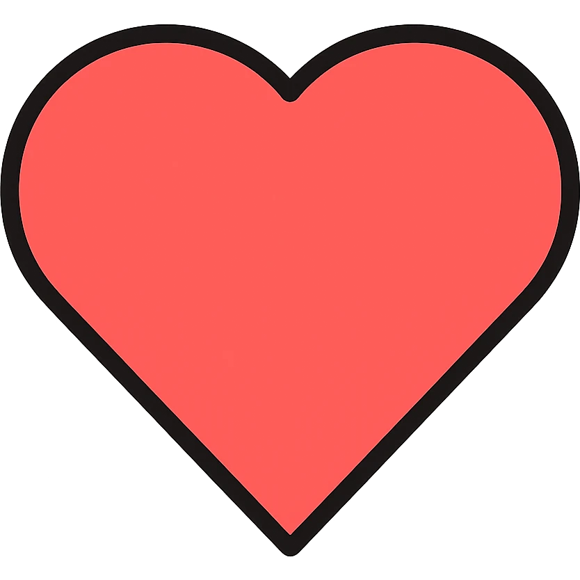 heart icon with color outline emoji