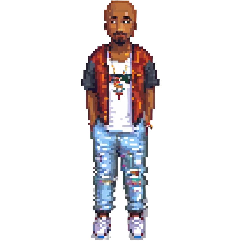 2Pac в полный рост, no background emoji