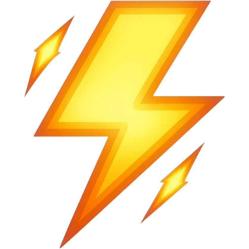 made out of yellow fire electric bolt emoji | AI Emoji Generator