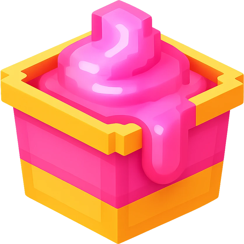 сделай соус из фастфуда розовый светящийся, no background  emoji
