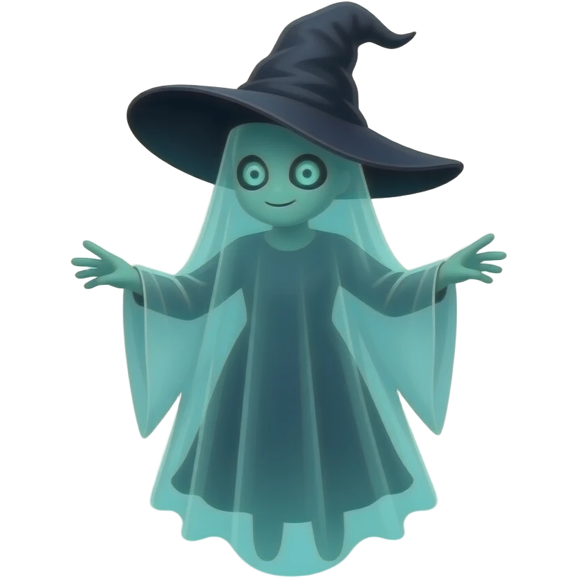 teal ghost witch emoji