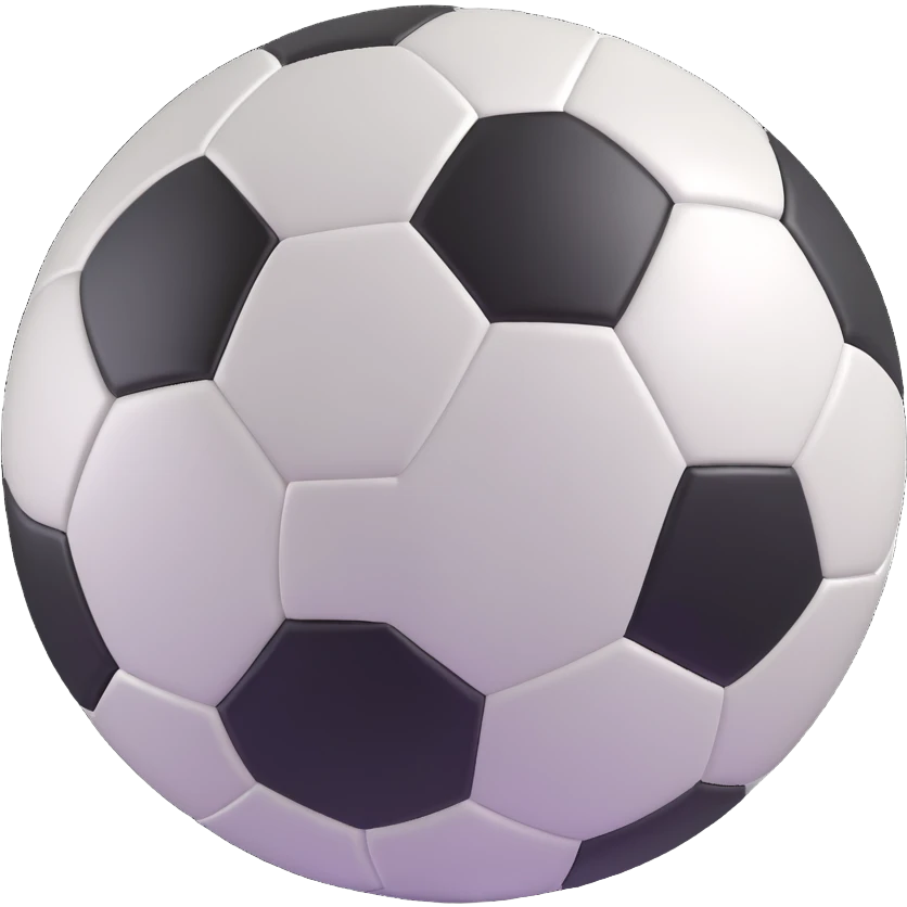 realistic shading 3D look soccer ball with white color emoji