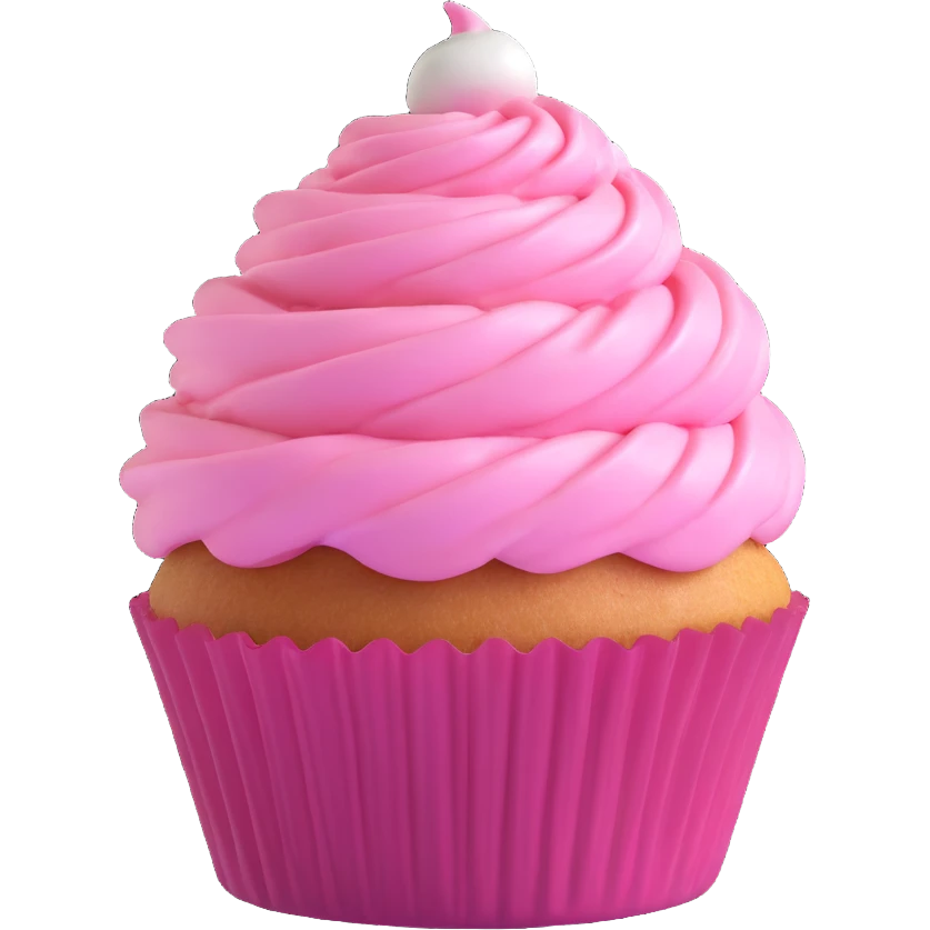 cupcake with pink icing emoji