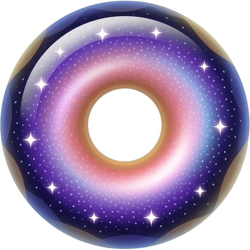 A glowing galaxy donut emoji