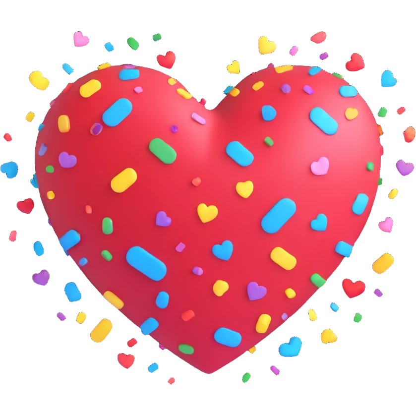 heart with confetti glitter emoji
