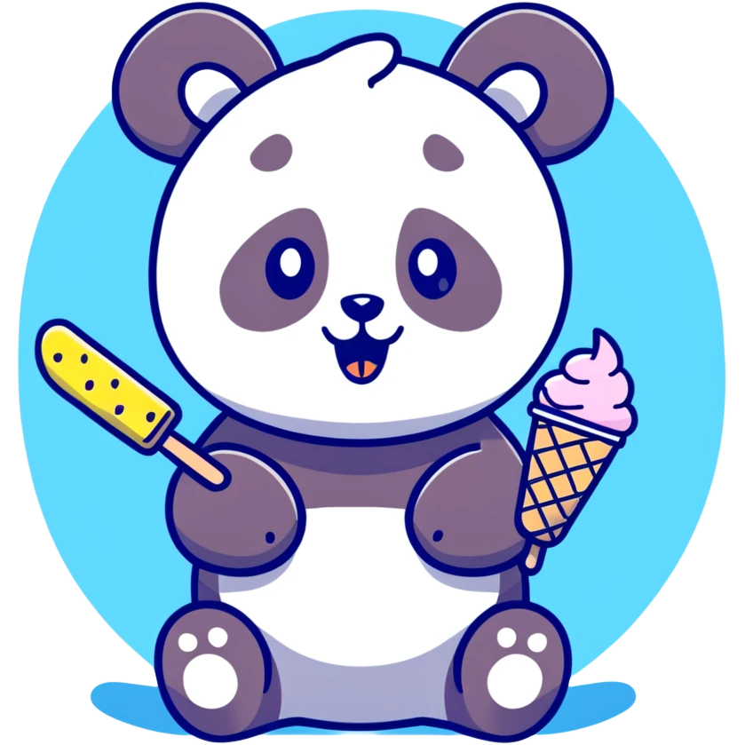 Panda eating ice cream emoji