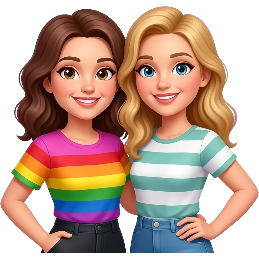 make the gayest emoji ever, even more gay. the gayness is bigger than the universe. but even more gay, with a lesbian on the right side emoji