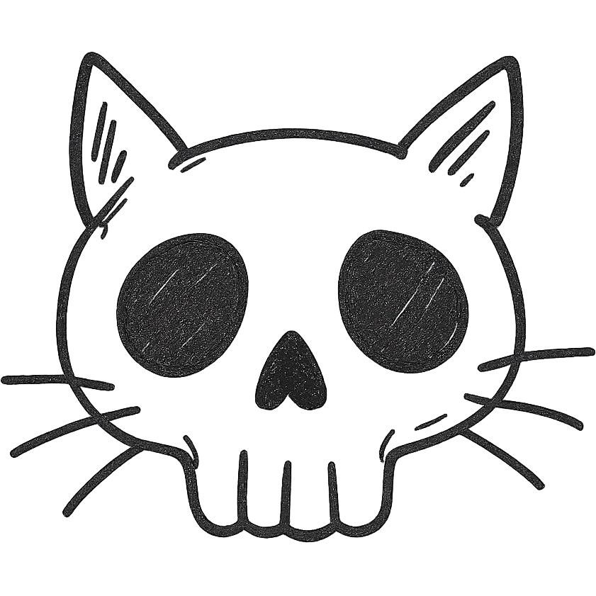 skull cat emoji