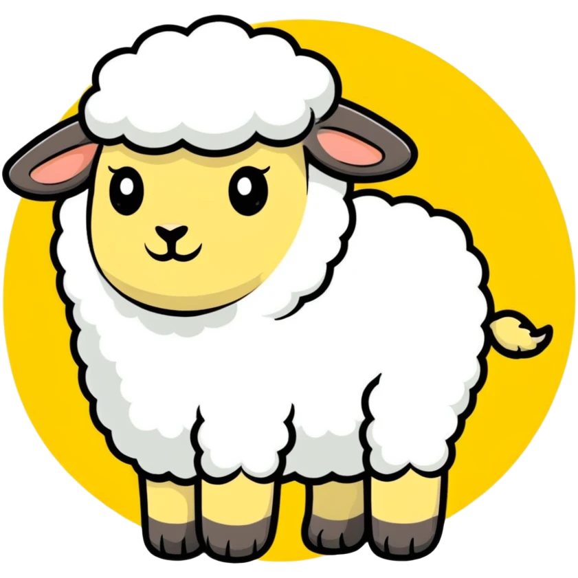 Sheep red yellow  emoji