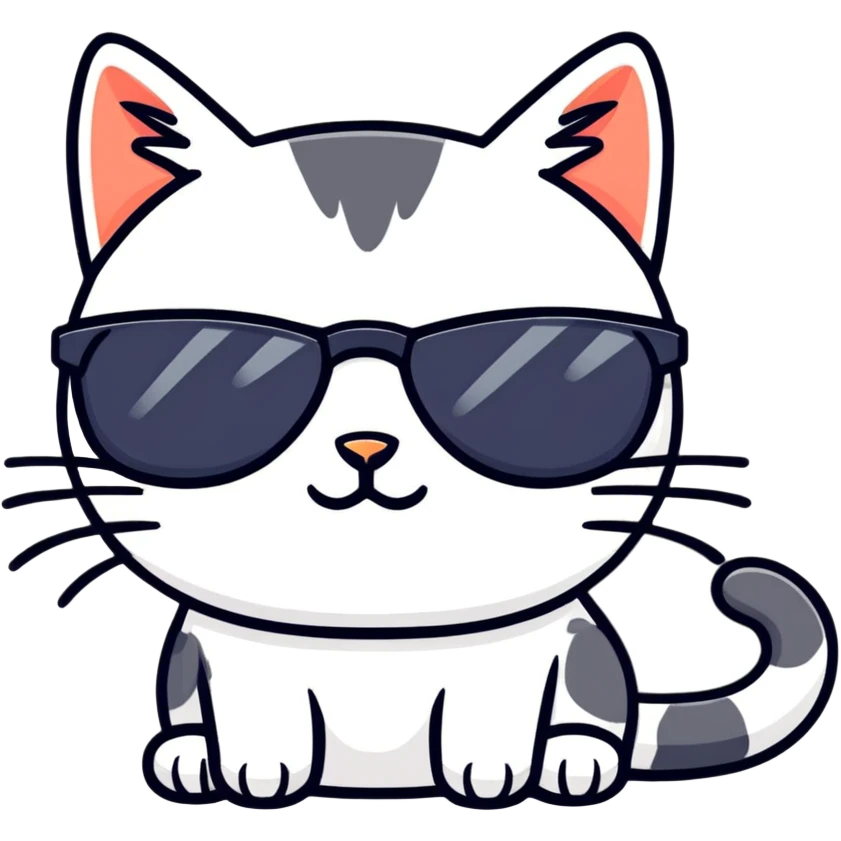 Cat with sunglasses emoji