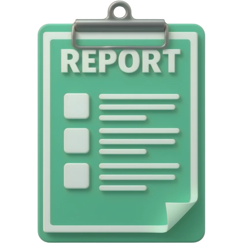 A report that is green and goes down. emoji