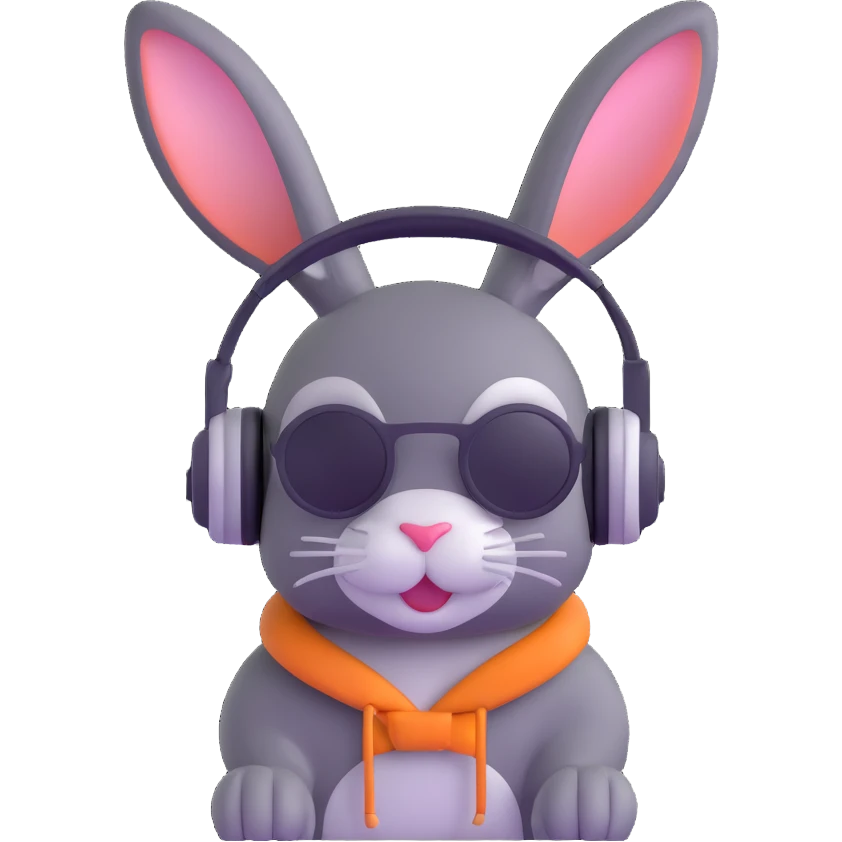 rabbit with headphones emoji