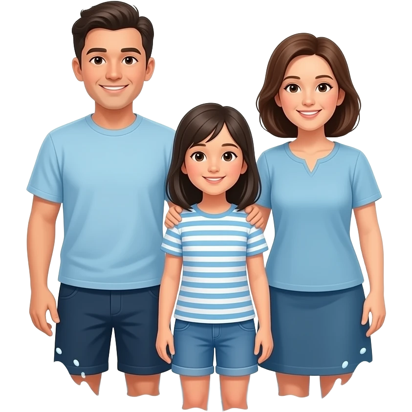 3 brothers and 1 sister with parents seen in seas emoji