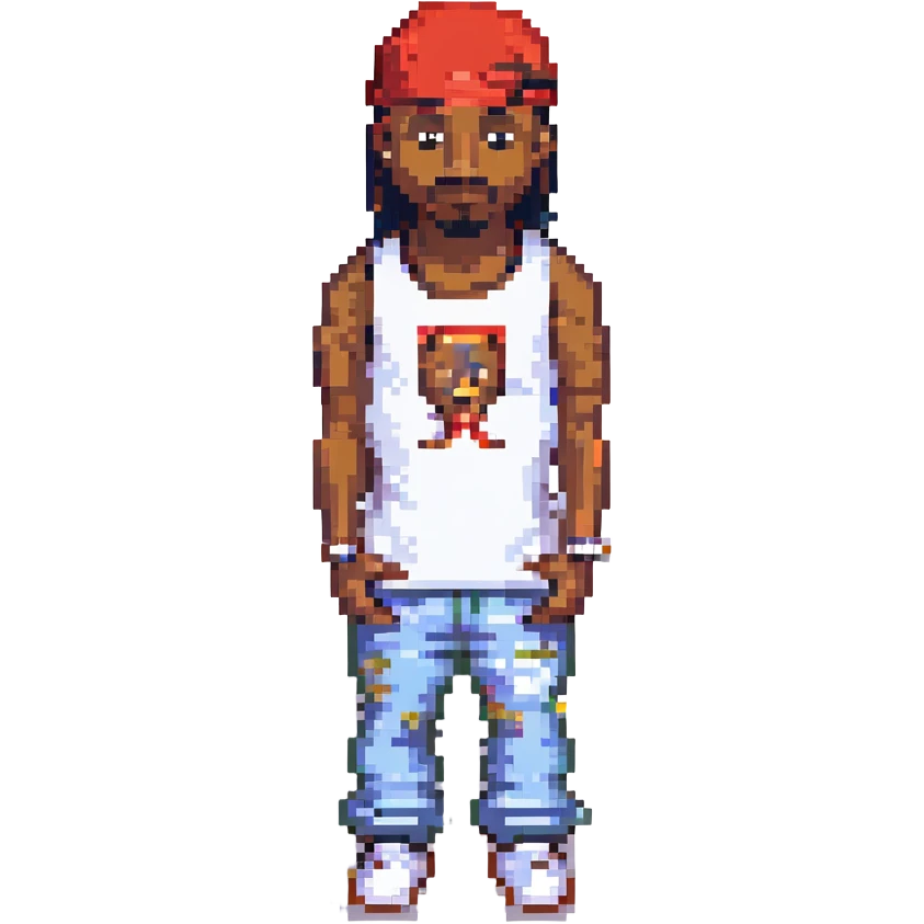 2Pac в полный рост, no background emoji