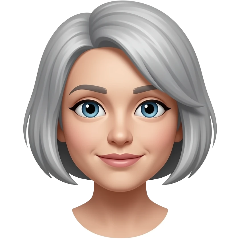 Femme cheveux courts en l’air gris emoji