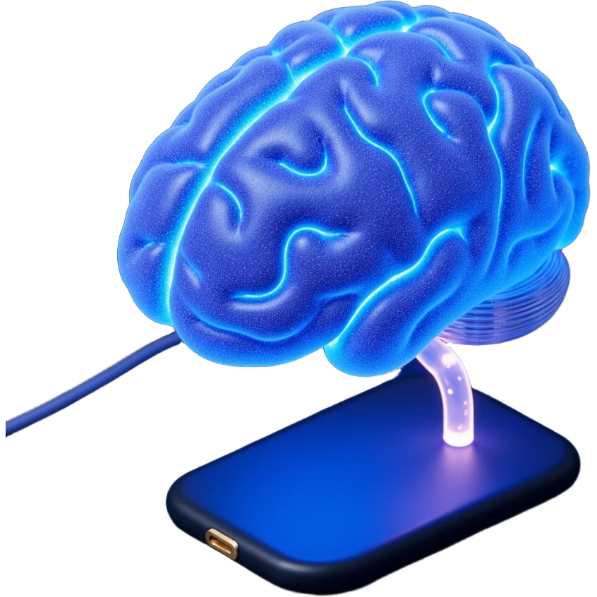 brain simple electric with wires emoji
