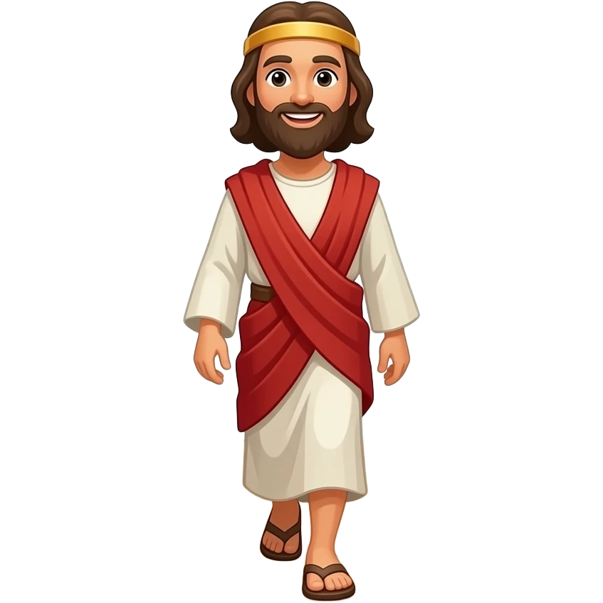 Moses walking down a path in between waves emoji