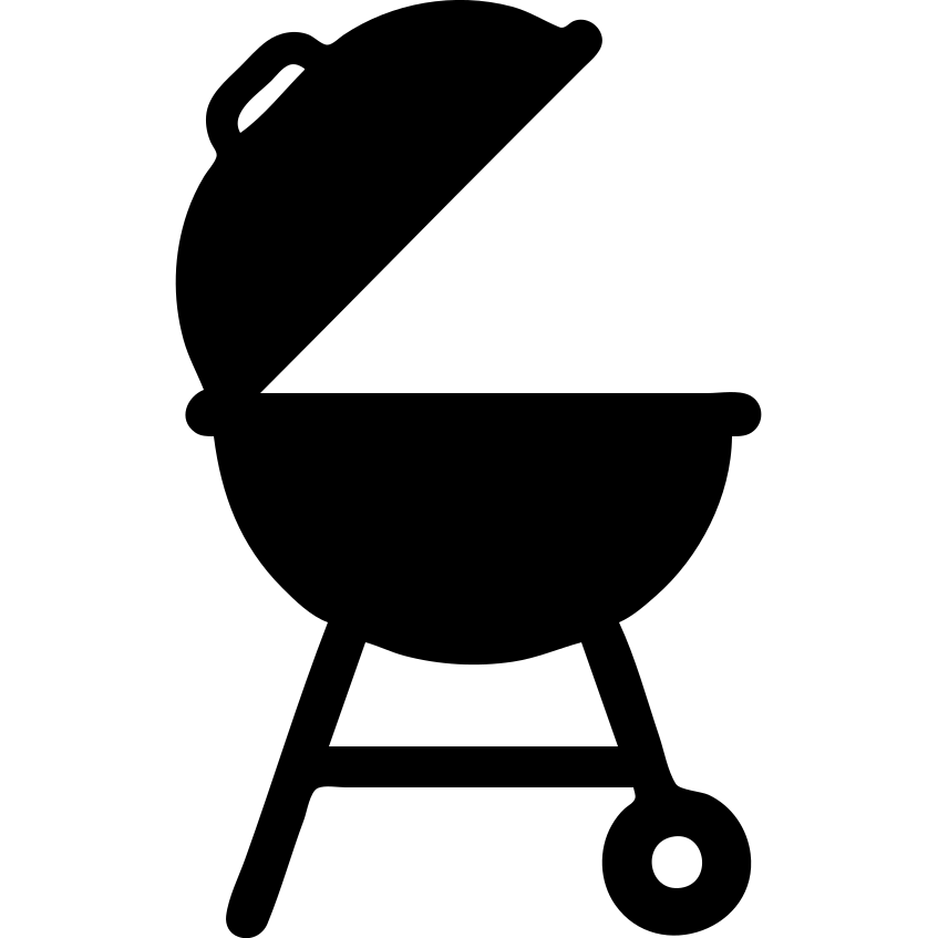 grill solid filled icon with lid open emoji