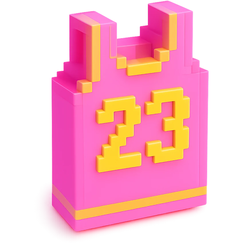 светящейся розовая баскетбольная майка с надписью "23", no background emoji