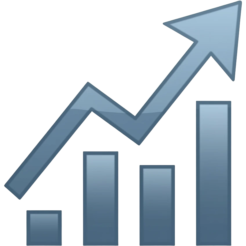reports icon for site navigation. chart goes up and to the right emoji