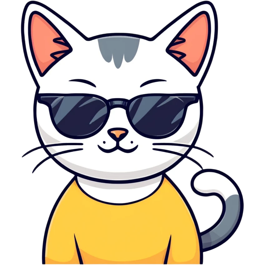 Cat with sunglasses emoji